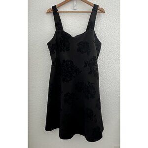 Soprano Mini Dress Womens 2X Black Velvet Floral Fit and Flare Whimsygoth USA
